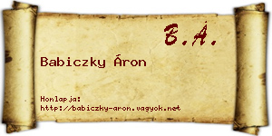 Babiczky Áron névjegykártya